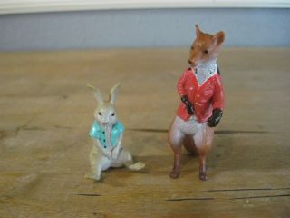 Vintage Tm Fw Co Peter Rabbit Mr Tod Fox Pvc Figurines Rare Set Of 2