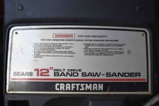 Vintage Sears/Craftsman - 12 inch band saw - sander 113.  243310 - fine 3