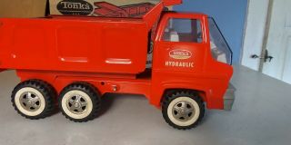 Vintage Orange Tonka Hydraulic Dump Truck W/ Box No.  2585