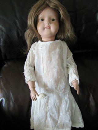 Antique Wooden Schoenhut Doll - Dolly Face Girl 19 " Tall