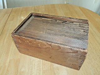 Antique Primitive 19th Century Handmade Wooden Candle Box W/ Sliding Lid & Till