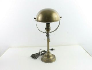 Antique Brass Cast Iron Base Table Desk Lamp Adjustable Shade