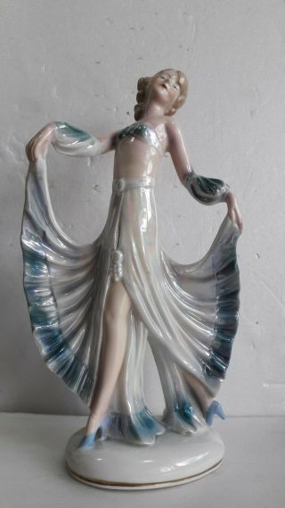 Antique German Porcelain Art Deco Lady Dancer Figurine