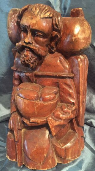Vintage Wood Hand Carved Wooden Handcarved Man Statue Figure
