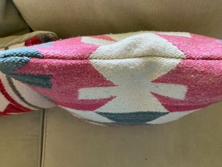Vtg Native American Navajo Indian Pillow Rug Blanket Wool Hand Woven 3