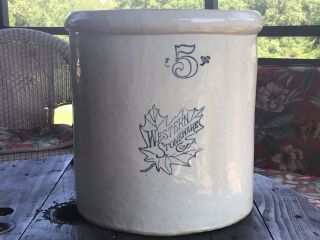 Antique Vintage 5 Gallon Crock Western Stoneware