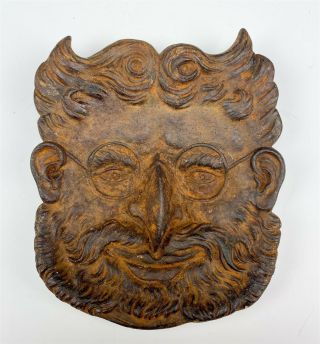 Antique Cast Iron Owl Bird Devil Demon Face Coffee Table Cigar Ashtray Dish 007