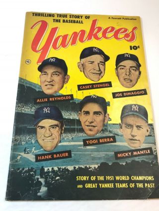 Ny Yankees Comic - The Thrilling True Story - 1952 - Mickey Mantle.  Vg