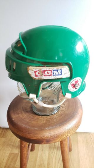 Vtg Ccm Green Hockey Foam Side Pads Helmet Nhl