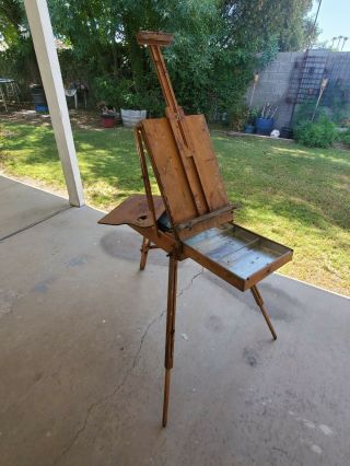 Vintage Wood Grumbacher Art Box Travel Easel No.  286 (made In France)