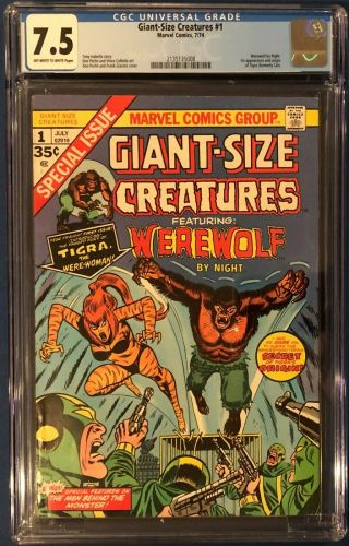 Marvel Comics Giant - Size Creatures 1 Cgc 7.  5 1st Appearance Tigra May 1974