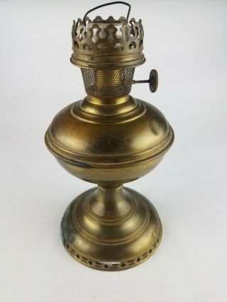 Vintage Tarnished Brass Aladdin Oil Lamp Model No.  6