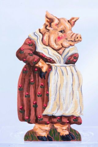 Dollhouse Miniatures Karen Markland Standing Painted Lady Pig Dummy Board