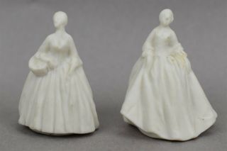 Luigi Fabris Italian Bisque Porcelain 2 Renaissance Women Miniature Figurines