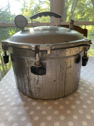 Vintage All American No 7 15.  5 Qt Heavy Cast Aluminum Pressure Canner Canning