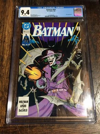 Batman Comic 451 Cgc 9.  4 Norm Breyfogle Classic Joker Cover⭐️⭐️⭐️