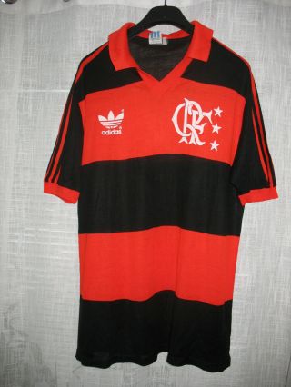 Vintage 80s Crf Flamengo Adidas (m) Soccer Football Jersey Shirt Maglia Brasil