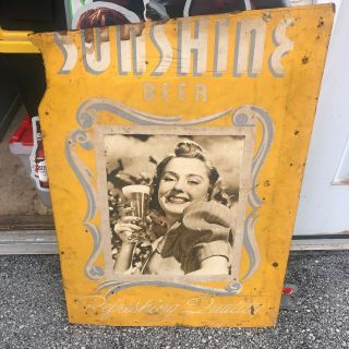 Rare Vintage Sunshine Brewing Co Beer Sign Reading Pa
