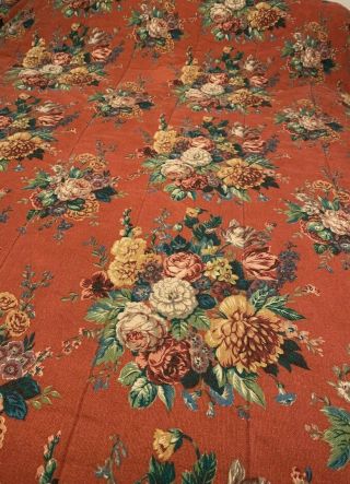 Ralph Lauren Aylesbury " Full Queen Vintage Red Floral Comforter Bedspread Euc