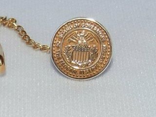 Rare 14k Gold Board Of Governors The Federal Reserve System Vtg Tie Lapel Pin