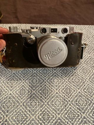 Vintage Nicca 3 - F Camera W/ Lens,  And Broken Leather Case