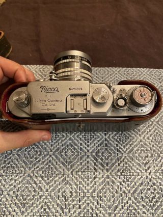Vintage Nicca 3 - F Camera w/ Lens,  And Broken Leather Case 2