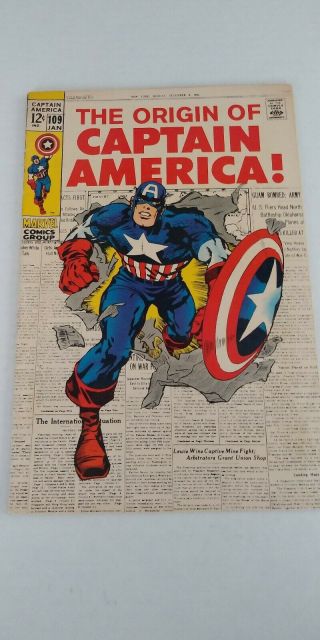 Captain America 109 (1969) - Kirby/origin Of Captain America - Silver Age