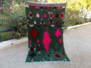 Azilal Moroccan Old Vintage Moroccan Handmade Berber Rug Carpet Wool