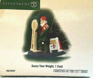 Dept 56 Christmas In The City Series Guess Your Weight,  1 Cent 59467 Mib