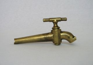 Large Antique 1800s French Brass Wine Barrel Faucet,  Very Neat