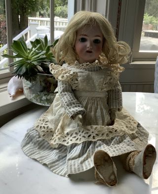 Lovely 16.  5”antique German Bisque Doll Simon Halbig,  Heinrich Handwerck 0 1/2
