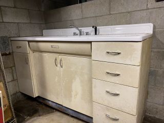 Vintage Kitchen Sink And Cabinet (Possibly Youngstown 1940’s) 2
