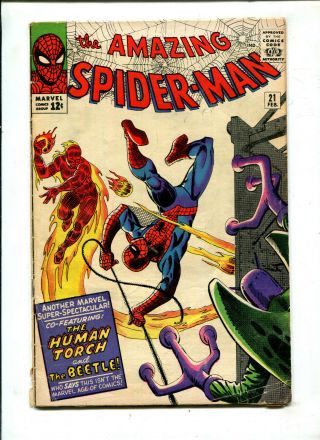 Spider - Man 21 (4.  0 1 Inch Split) Where Flies The Beetle 1965