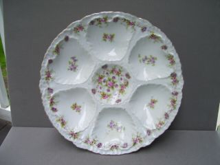 Victoria Carlsbad Austria 6 Well Oyster Plate Floral Design