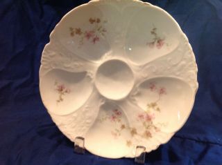 ANTIQUE OYSTER PLATE LIMOGES FLORAL FRENCH 1880 RUFFLE RAISED EDGE HAVILAND 3