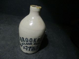 Vintage Antique Stoneware Mini Jug Brookhill Nelson County Whiskey E124 Pl