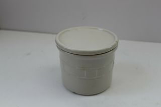 Longaberger Woven Traditions Pottery Ivory 1 Pint Salt Crock With Coaster