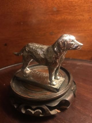 Vintage Louis Lejeune Bronze Chesapeake Retriever Dog Car Mascot Hood Ornament