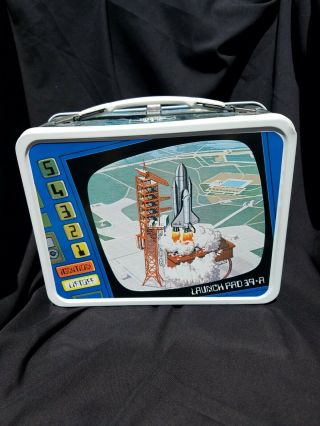 VINTAGE 1977 SPACE SHUTTLE ORBITER ENTERPRISE METAL LUNCH BOX WITH THERMOS C - 10 2