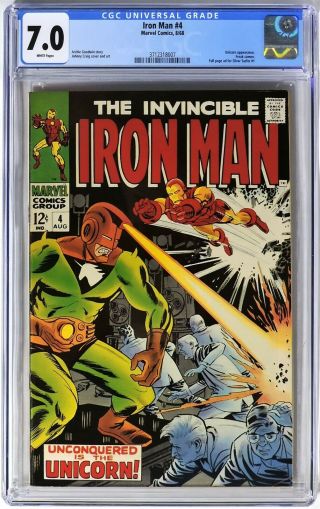 S297.  Iron Man 4 Marvel Cgc 7.  0 Fn/vf (1968) Full Page Ad For Silver Surfer 1