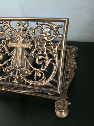 Vintage/antique Large Solid brass Ornate Bible Missal Sacramentary Stand 3