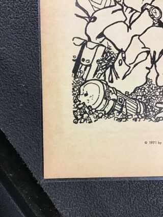 1971 poster print by Vaughn Bode.  THE BODE Archives Ducks & BESA Machine Gun 2