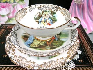 Imperial Tea Cup And Saucer Courting Couple Love Story Teacup Set England 1930