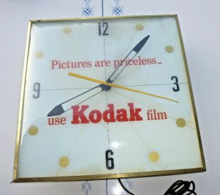 Rare Vintage KODAK FILM Pam Double Bubble Lighted Clock - Great 2