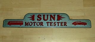 Vintage Sun Master Motor Tester Diagnostic Machine Display Topper Sign