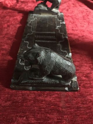 Rare Antique Hand Carved Wooden Bears Sliding Cover