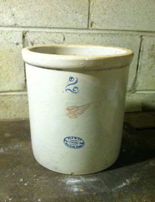 Antique Red Wing 2 Gallon Crock Pottery Vintage