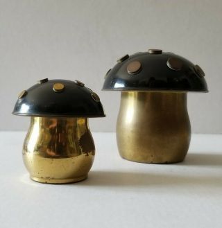 Wiener Werkstätte Mushroom Jars Enamel Brass Smoking Set Austria Art Crafts Deco
