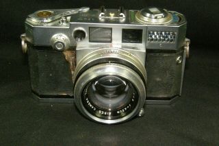 Vintage 35 Mm Aires 35 - V Rangefinder Camera Body & 4.  5 Cm F:1.  5 S Coral Lens