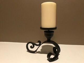 Pier 1 Candle Holder W/scrolled Legs - Black/oil Rubbed Bronze Metal -
